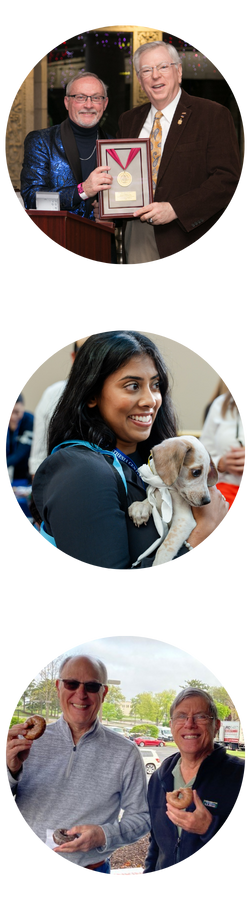 2 images of dental society events with members